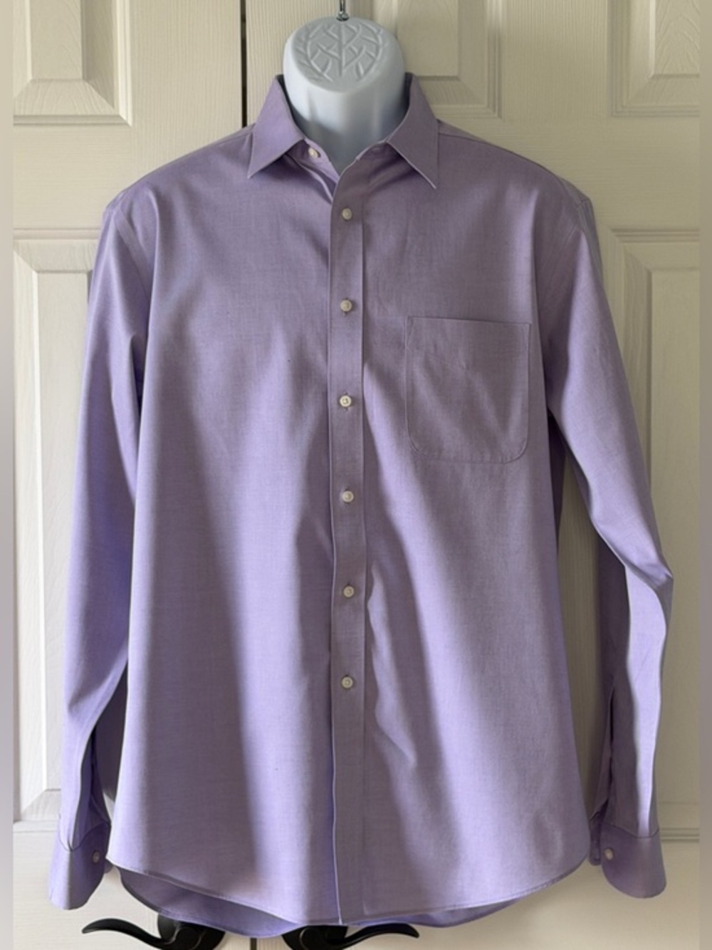 Jos. A. Bank Traveler Slim Fit Lavender Dress Shirt 16.5-35 100% Cotton